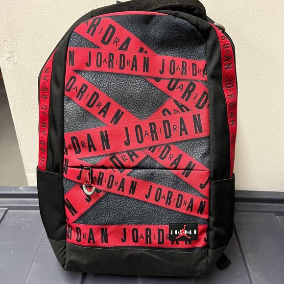Nike Air Jordan 23‎ Chicago Bulls Caution Laptop Large Backpack Bag - Picture 1 of 7